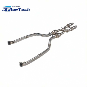 ท่อดาวน์ไปป์สแตนเลส T304 แบบไหลสูง และท่อกลางแบบ X-Type สำหรับระบบไอเสีย BMW E92 M3 4.0L S65 V8 - Product Image 2