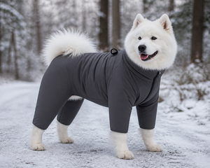 Combinaison de neige pour chien à 4 pattes, col haut, avec anneau en D, pour chiens de race moyenne et grande, Samoyed - Product Image 1