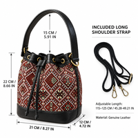 Logo Kustom OEM 2026 Tas Selempang Wanita Model Bucket Tali Serut Elegan Kulit Asli Grosir Pabrik