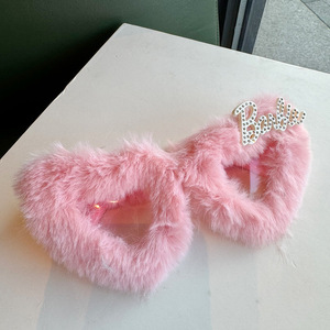 Nouvelles Lunettes de Soleil Cœur Rose en Peluche 2026 – Amusantes pour Fêtes et <span class=keywords><strong>Photos</strong></span>, Protection UV400 - Product Image 6