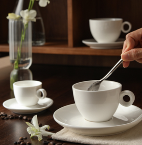 Juego de Taza y Platillo de Café Clásico Italiano, Diseño y Logotipo Personalizados, Asa Reforzada, Tazas de Café para Restaurante, Cafetería, Hotel, Boda - Product Image 3