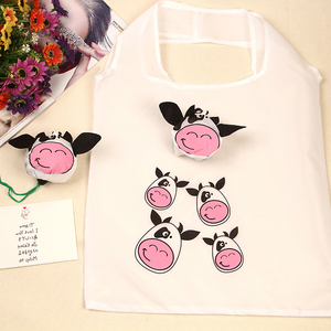 Nueva bolsa de compras con estampado de cerdito reciclado de comestibles, bolsa de compras de poliéster plegable para supermercado - Product Image 2
