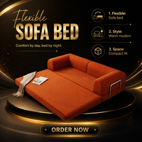 Sofa Bed Modular Zenmoon Kain Chenille Gaya Jepang 2 Dudukan Dapat Diputar Dapat Dipindahkan Vakum Terkompresi untuk Ruang Tamu