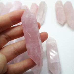 Cuarzo Rosa Natural al por Mayor, Cristal Curativo con Puntas Dobles Terminadas - Product Image 5