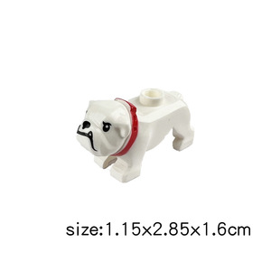 Serie de animales café blanco Bulldog regalos DIY Juguetes bloques de construcción niños educación Juguetes para niños - Product Image 2