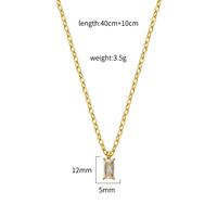 Collier pendentif carré léger en zircon, chaîne double couche pour clavicule, accessoire de mode quotidien pour femme, vente en gros