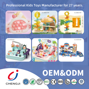 Jouets pour bébés Chengji : Circuit de balles coulissantes et roulantes DIY avec lumière électrique et musique, parc de balles rotatif, jeu de piste interactive - Product Image 4