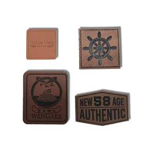 Custom <strong>Brand</strong> Logo Heat Press Real Genuine Pu <strong>Fake</strong> Leather Self Adhesive Patch Jeans Oeko Tex for Furniture - Product Image 3