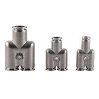 Fabricante de conectores neumáticos CAMOZZI Tipo T forma 3 vías Igual Metal Cobre Latón Aire Accesorios