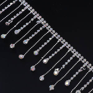 Frangia con catena di trivellazione con strass di cristallo con catena in vita nappa per abbigliamento abito accessori - Product Image 5