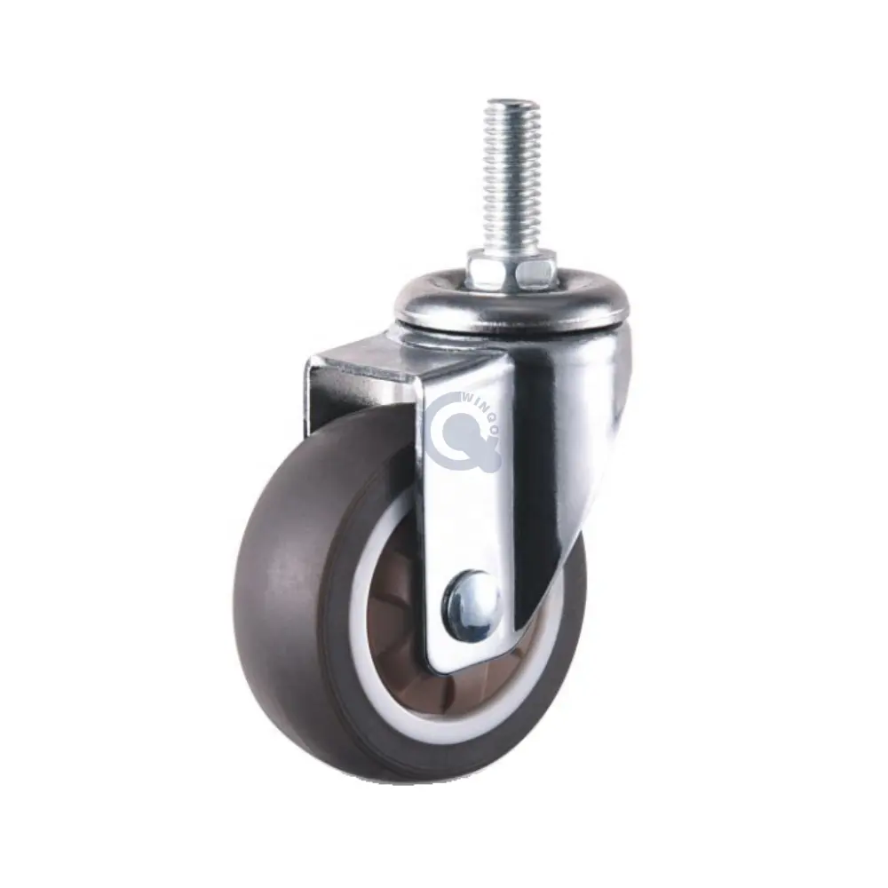 Silent Chrome Caster Dreh möbel TPE Castor mit Pin Small Rubber Wheels Hersteller