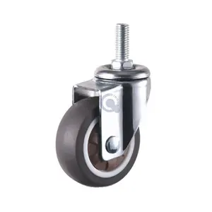 Silent Chrome Caster Swivel Furniture TPE Castor With Pin Small Rubber Wheels Manufacturer