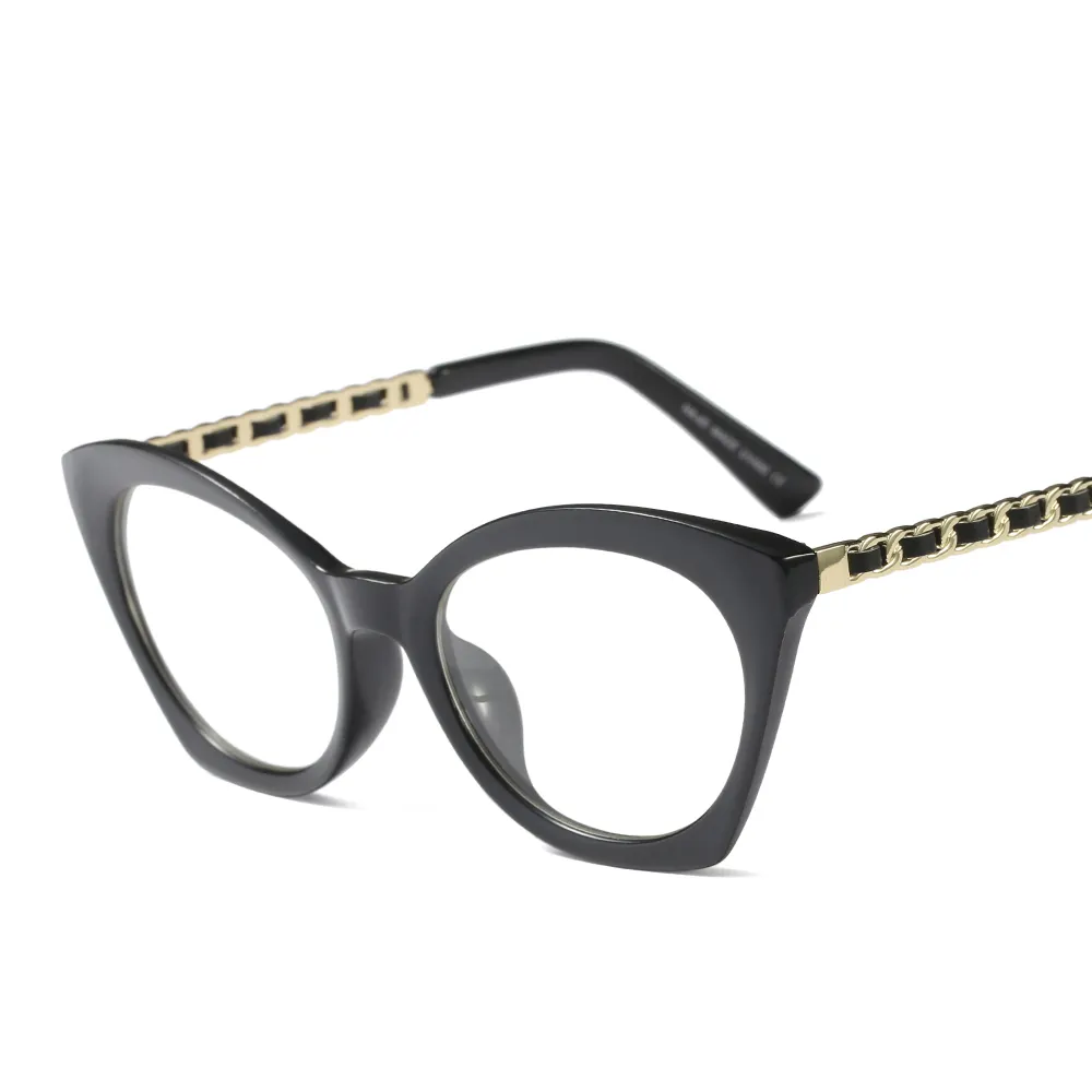 Armação de óculos ms 97528, armação de óculos de grau com corrente de metal, modelo de moda, de luxo, óculos de grau