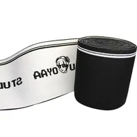 Ceinture en sangle élastique jacquard en nylon à chevrons avec logo personnalisé pour sous-vêtements extensibles et applications vestimentaires auxiliaires