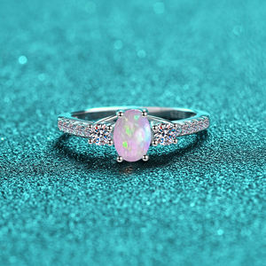 Factory Price Fine Jewelry VVs1 <strong>Opal</strong> Oval Cut S925 Sterling Silver <strong>Rings</strong> of Ladies Woman - Product Image 2