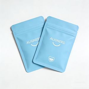 Custom Heat Seal Bags Matte Flat Ziplock Mylar Bags <strong>for</strong> Clear Aligner Dental Packaging Aligner Bags Three Side sealed Bag Custom - Product Image 2
