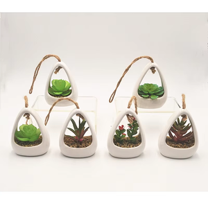 <span class=keywords><strong>Pot</strong></span> de fleurs suspendu <span class=keywords><strong>en</strong></span> porcelaine blanche émaillée de qualité supérieure, forme géométrique triangulaire, durable, pour <span class=keywords><strong>plantes</strong></span> d'intérieur et d'extérieur, jardin, succulentes - Product Image 3