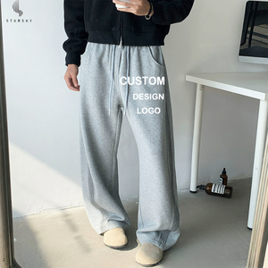 <span class=keywords><strong>Pantaloni</strong></span> sportivi pesanti invernali di alta qualità personalizzati Oversize in cotone grigio <span class=keywords><strong>larghi</strong></span> <span class=keywords><strong>larghi</strong></span> e dritti <span class=keywords><strong>pantaloni</strong></span> della <span class=keywords><strong>tuta</strong></span> - Product Image 1