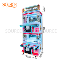 SOURE Machine de jeu d'arcade à grue à pinces premium pour 4 joueurs, à monnayeur, type maison de poupées, adaptée aux centres commerciaux