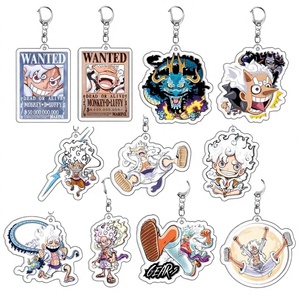 Nouveau style Anime One Piece Nika Luffy Pendentif Personnage Acrylique Transparent Alliage Métal Gravé Porte-clés <span class=keywords><strong>RJ</strong></span> Z0003 - Product Image 2