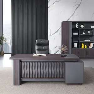 New Modern Latest Office Desk China Factory Luxury Design 200cm Ceo Executive Desk Scrivania Da Ufficio L Shaped Office Table