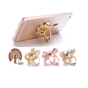 Soporte <span class=keywords><strong>para</strong></span> Teléfono Celular con Anillo de Agarre <span class=keywords><strong>para</strong></span> Dedos, Diseño de Corona de Pavo Real y Mariposa - Product Image 3