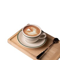Ensemble de tasses à café et soucoupes à latte, design moderne et minimaliste, sans logo, vente en gros