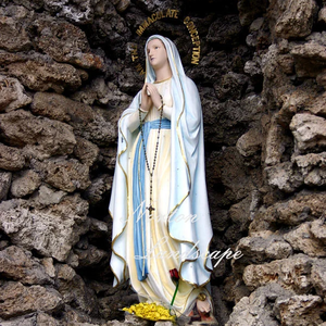 Statue <span class=keywords><strong>de</strong></span> la Vierge Marie en marbre blanc naturel, décoration <span class=keywords><strong>de</strong></span> jardin extérieur, église, sculpture pour application intérieure pour villa - Product Image 4
