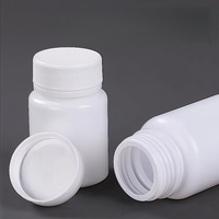 Flacon en plastique HDPE blanc de 20 ml à 200 ml pour capsules de vitamines, pilules, médicaments, avec bouchon sécurité enfant
