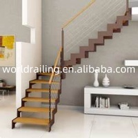 Escalier pliant en spirale droite de conception moderne YL METAL pour villa, escalier en L durable avec garde-corps en verre ou en fil d'acier