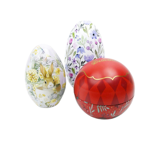 Boîte de rangement en fer blanc sur mesure pour fabricants, forme irrégulière, boule de Noël en métal pour cadeaux - Product Image 1
