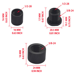 Kit de protectores de roscas de acero CNC 1/2-28 5/8-24, juego de conectores adaptadores de rosca, arandelas de sellado, accesorios de repuesto para automóviles, negro - Product Image 4