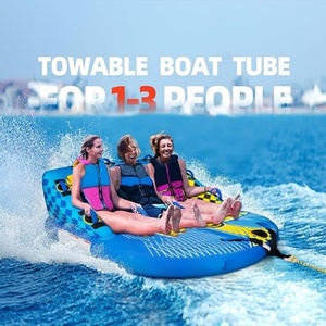 PVC Inflatable <b>Towable</b> Tube 77"L X 71"W X 35"H with Nylon Cover 3 Person for Water Sports - Product Image 6