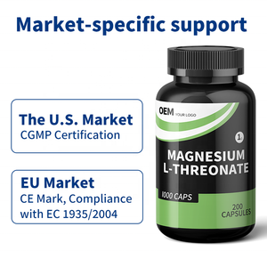 Cápsulas de L-Treonato de Magnesio (Cumple con las Normas de Varios Mercados) COA/Pruebas de Terceros, Estándares USP/UE para Operadores de Marcas Globales - Product Image 3