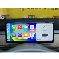 Layar Dashboard Baru DOS untuk Tesla Model 3 Y Mendukung Wireless Carplay & Android Auto Monitor Titik Buta Kamera Opsional