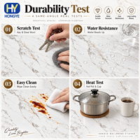 NOUVEAU Stickers décoratifs autocollants en PVC imperméables, motif géométrique moderne, marbre blanc mat avec ligne dorée, pour comptoir de cuisine