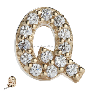 Giometal 14K <span class=keywords><strong>oro</strong></span> massiccio fiori colorati all'ingrosso Q top Tragus <span class=keywords><strong>Helix</strong></span> Palm Conch Daith corpo gioielli <span class=keywords><strong>orecchini</strong></span> Piercing posteriore orecchino - Product Image 3