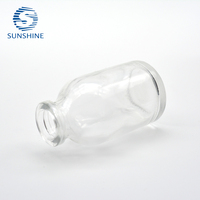 Flacon en verre moulé transparent de 20 ml, bouteille en verre transparente pour réactifs, liquides, échantillons, emballage, conteneur