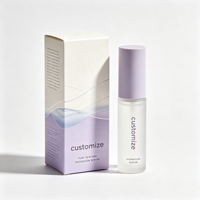 Boîte de sérum personnalisée avec logo, dégradé blanc lavande, emballage cosmétique en carton ondulé à rabat supérieur pour soins de la peau, vente en gros