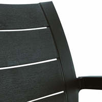 Lot de 4 chaises de jardin contemporaines empilables Legno avec accoudoirs et texture effet bois - Marron