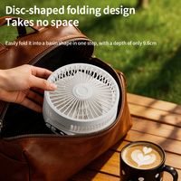 Ventilateur pliable portable 6000mAh rechargeable, ventilateur de bureau avec écran LED, oscillation automatique, fixation murale, USB Type-C pour le camping et les voyages
