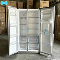 Réfrigérateur côte à côte 529L avec distributeur d'eau, en acier inoxydable, double porte, encastrable pour maison et hôtel
