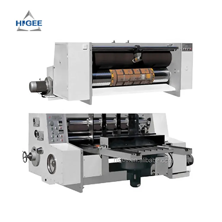 Máquinas de fabricación de cajas de cartón corrugado, juego de máquinas de fabricación de papel de cartón con ranura de impresión y precio de plantilla