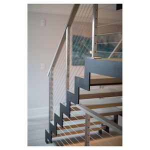 Escalera Recta de Lujo Prima para Interiores, Peldaños de Vidrio Templado, Barandilla de Acero Inoxidable, Escaleras para Loft - Product Image 3