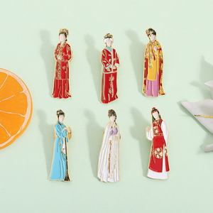 Cổ Điển Trung Quốc Cô Gái Men Pin Retro Văn Học Nhân Vật Trâm Huy Hiệu Quà Tặng Đồ Trang Sức Cho Quần Áo Bán Buôn - Product Image 2