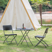 Offre Spéciale : Ensemble Table et Chaises Pliables en Plastique Style Européen Moderne pour Extérieur, Idéal pour Parcs et Villas
