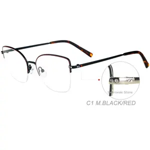 9466ライトハーフリムアイウェア中国卸売光学眼鏡フレーム