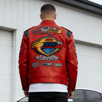 Ventes chaudes Veste en cuir pour homme Veste bomber vintage Anorak Moto Course automobile Veste de baseball Veste en cuir premium brodée