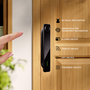 Serrure intelligente avec <span class=keywords><strong>empreinte</strong></span> digitale 3D, déverrouillage à distance, clé d'urgence et batterie de secours 4200 mAh pour la maison et le bureau sécurisés - Product Image 2