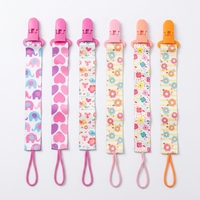Ensemble de 6 attaches-sucettes pour bébé en polyester avec imprimé animal